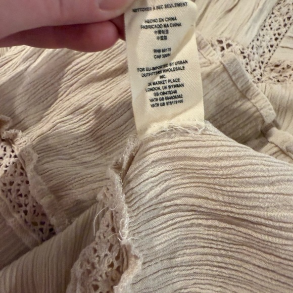 Free People Boho Peasant Cream Crochet Dress Size Small. - Picture 6 of 6